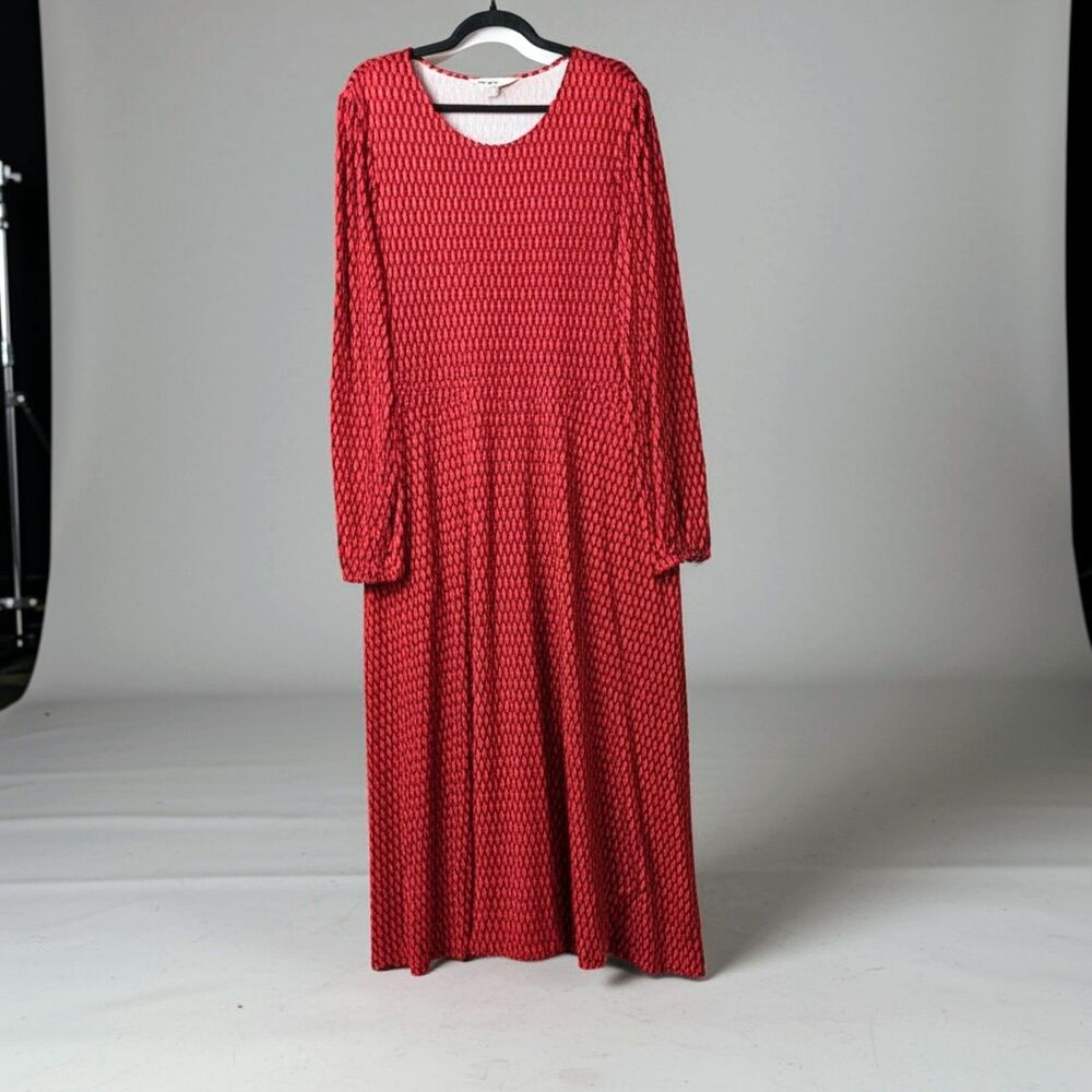 BODEN 16-18 Stretch Jersey Maxi Legnth Dress Blue Florals Cotton Modal Pockets